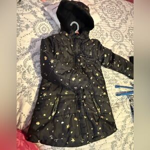 Betsey Johnson Black Star Print Puffer Jacket M(10)